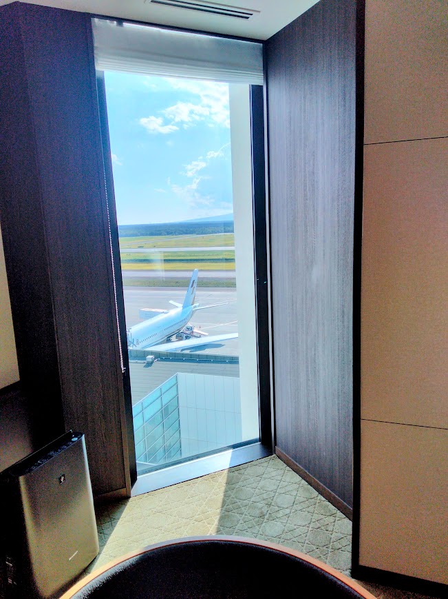 客室の窓から見える飛行機